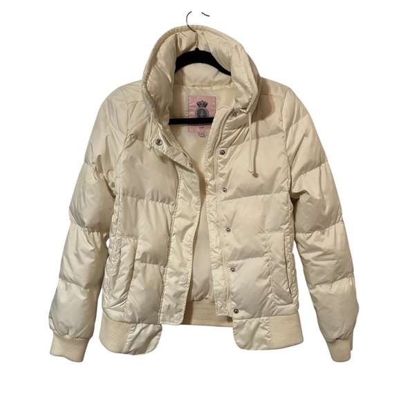 Juicy Couture Cream Down Puffer Jacket - Picture 1 of 16